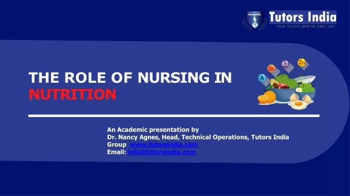 the role of nursing in nutrition