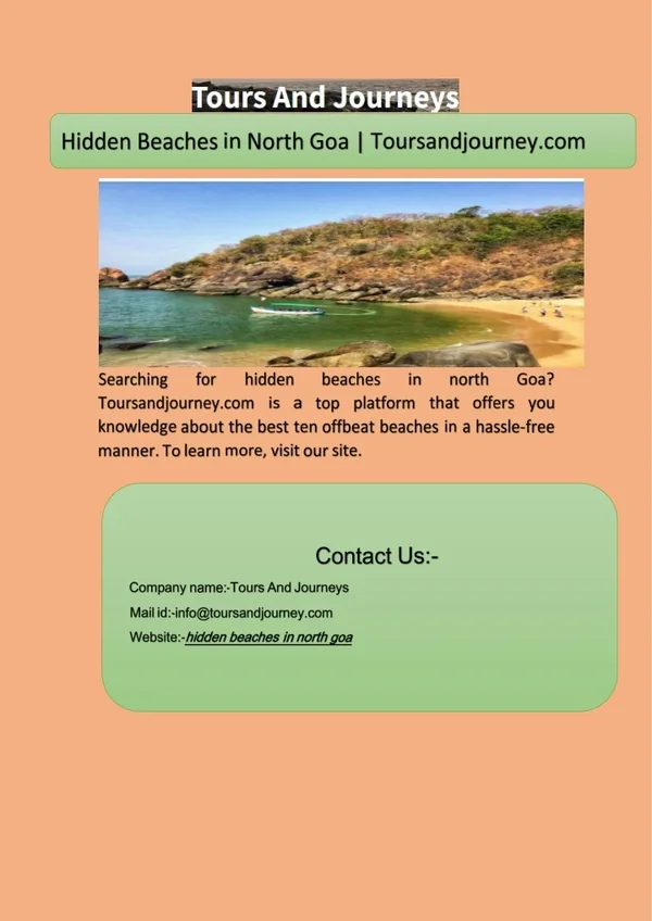 Hidden Beaches in North Goa  Toursandjourney.com