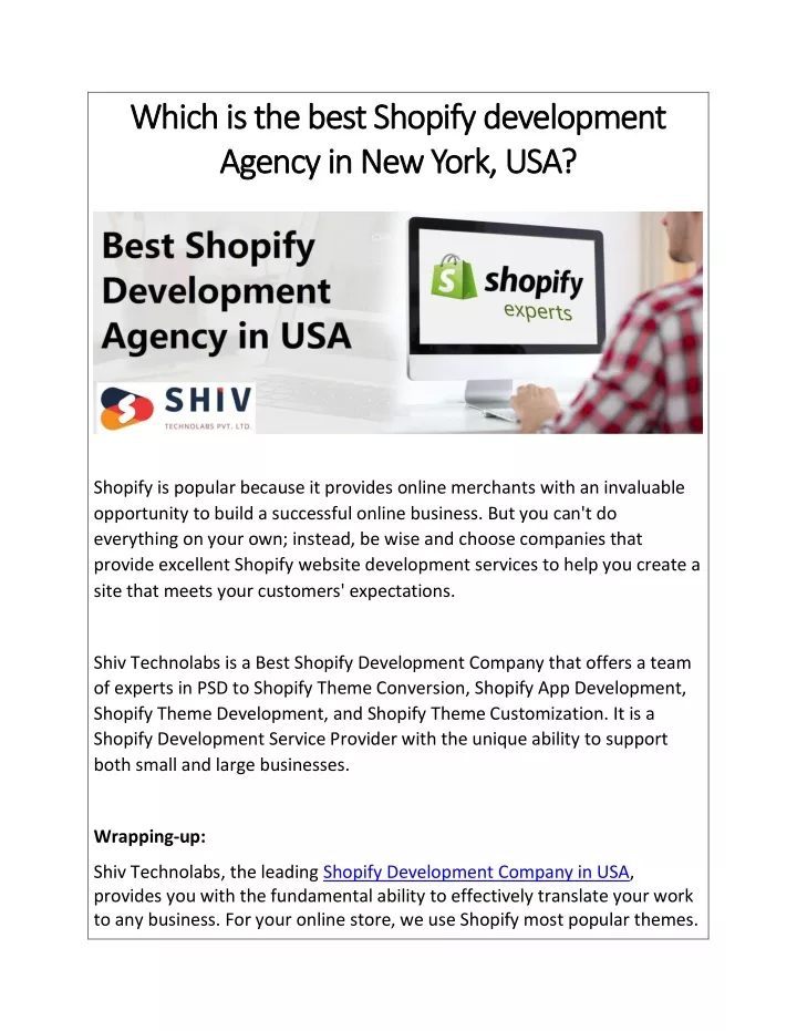 which is the best shopify development which