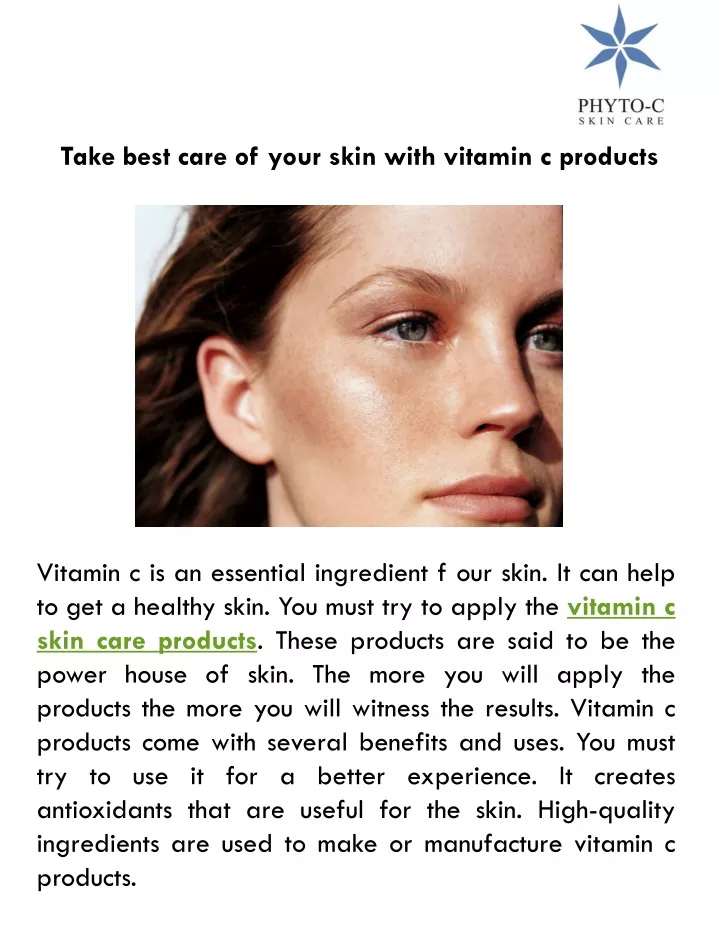 take best care of your skin with vitamin