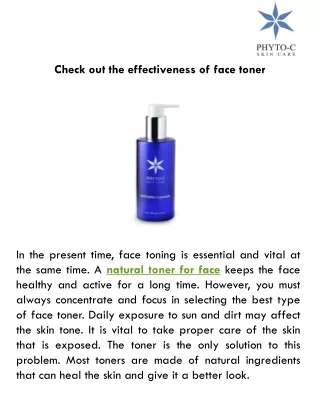 check out the effectiveness of face toner