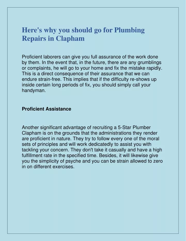 here s why you should go for plumbing repairs