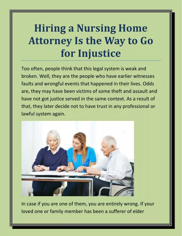 hiring a nursing home attorney