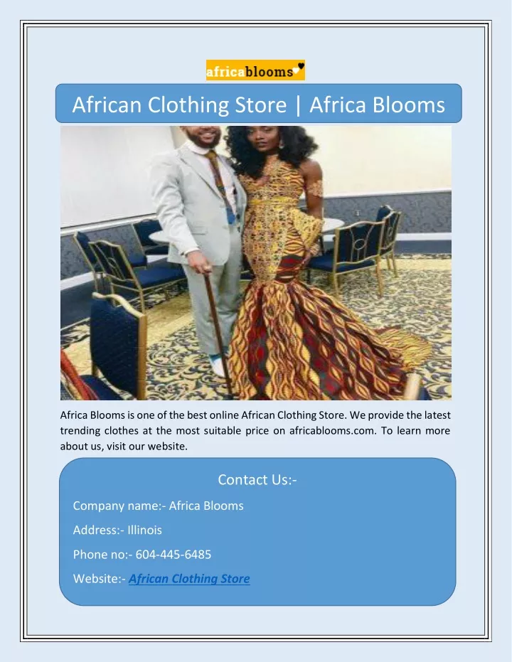 african clothing store africa blooms