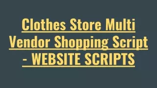 clothes store multi vendor shopping script