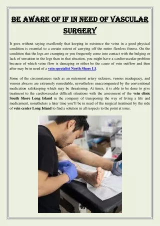 be aware of if in need of vascular be aware