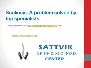 Scoliosis A problem solved by top specialists