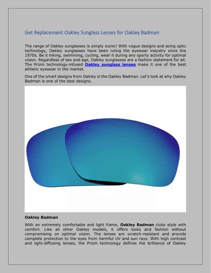 get replacement oakley sunglass lenses for oakley
