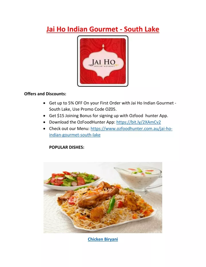 jai ho indian gourmet south lake