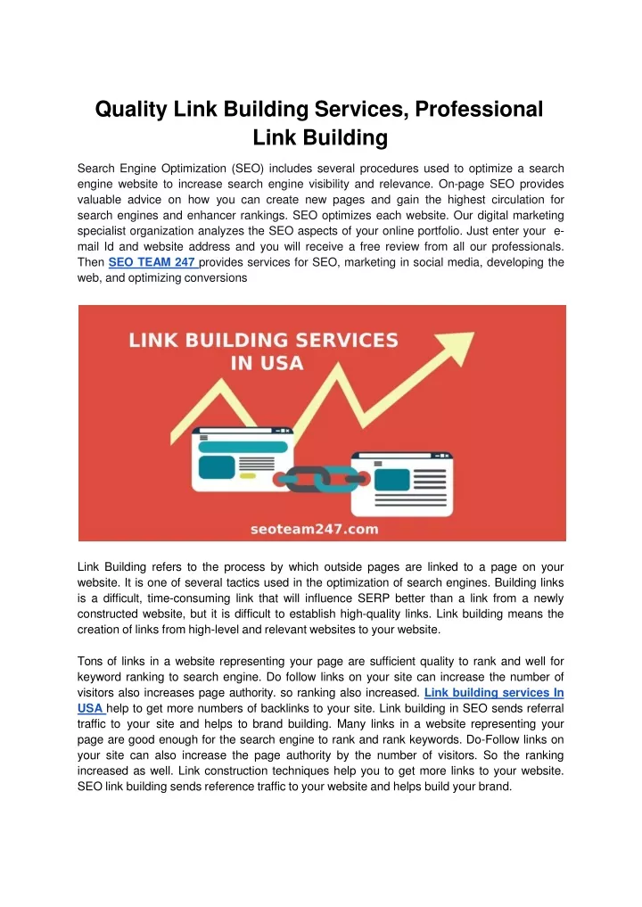 quality link building services professional link