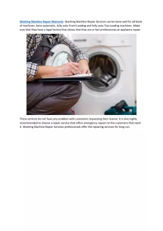 Washing Machine Repair Watsonia