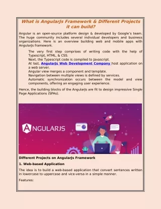 what is angularjs framework different projects