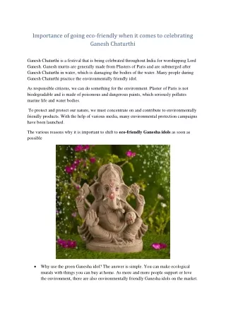 eco friendly ganesha idols