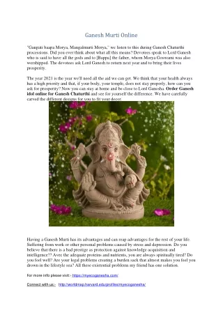 Ganesh idol online for Ganesh Chaturthi