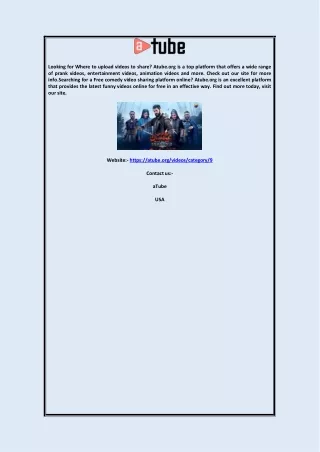 Free Comedy Video Sharing Platform Online Atube.org