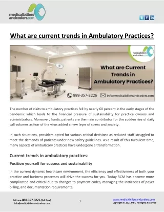 what are current trends in ambulatory practices