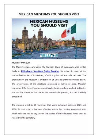 MEXICAN MUSEUMS YOU SHOULD VISIT