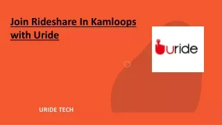 Join Rideshare In Kamloops with Uride