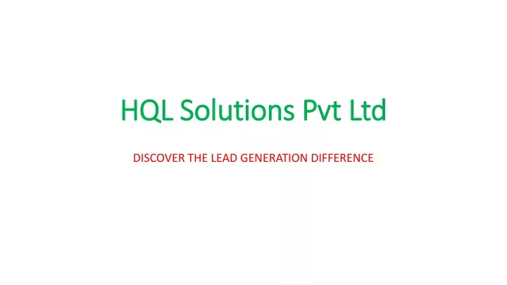 hql solutions pvt ltd