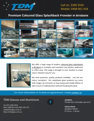 Premium Coloured Glass Splashback Provider in Brisbane