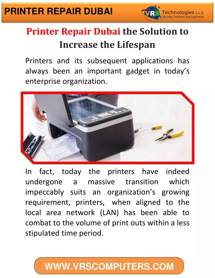 printer repair dubai