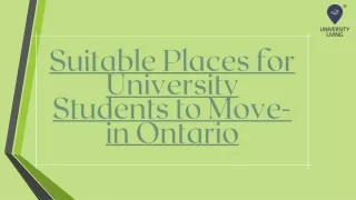 Suitable Places for University Students to Move-in Ontario