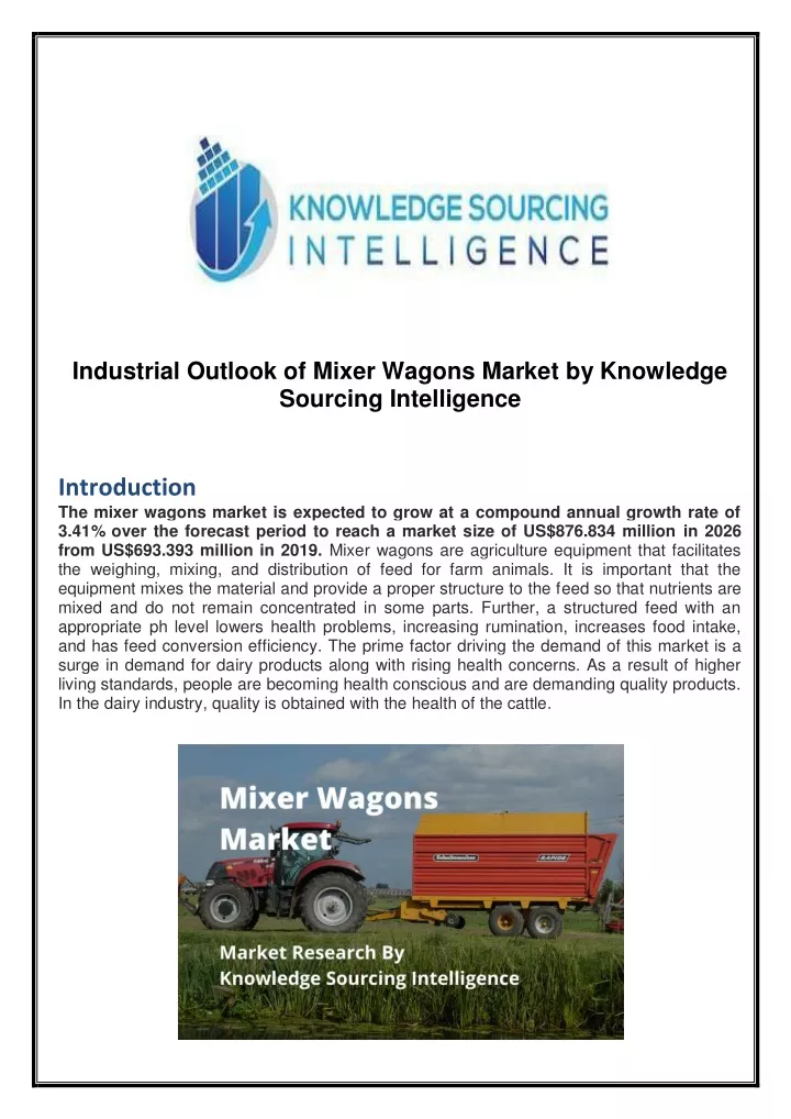 industrial outlook of mixer wagons market