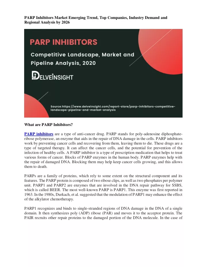 parp inhibitors market emerging trend