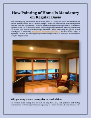 how painting of home is mandatory on regular basis