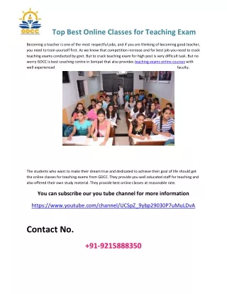 Top Best Online Classes for Teaching Exam
