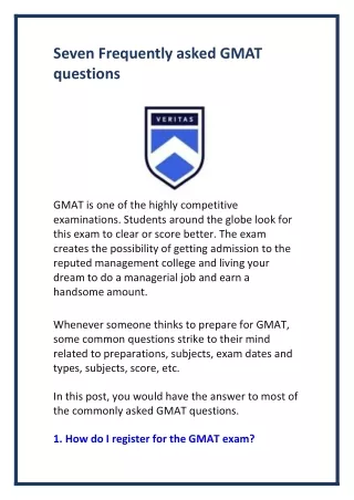 Seven Frequently asked GMAT questions