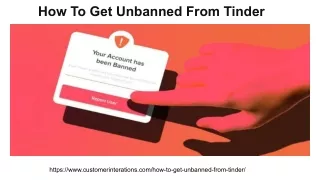 How To Get Unbanned From Tinder