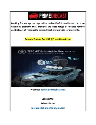 Remote Control Car USA | Primediecast.com