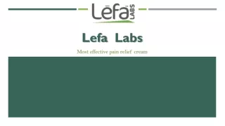 Lefa Pain Relief Cream  Lefa Labs