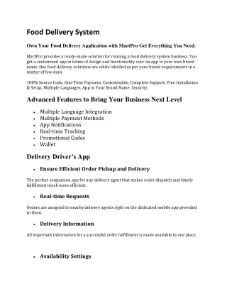 food delivery system