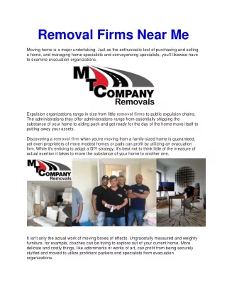 Removal Firms Near Me