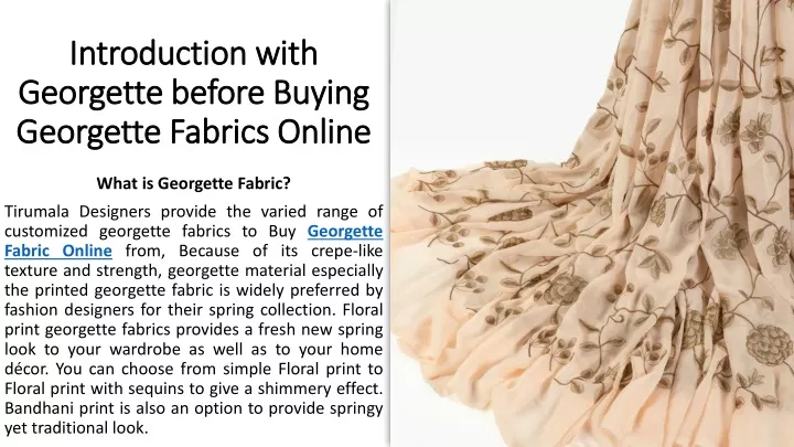introduction with georgette before buying georgette fabrics online