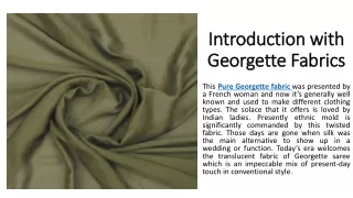 introduction with georgette fabrics