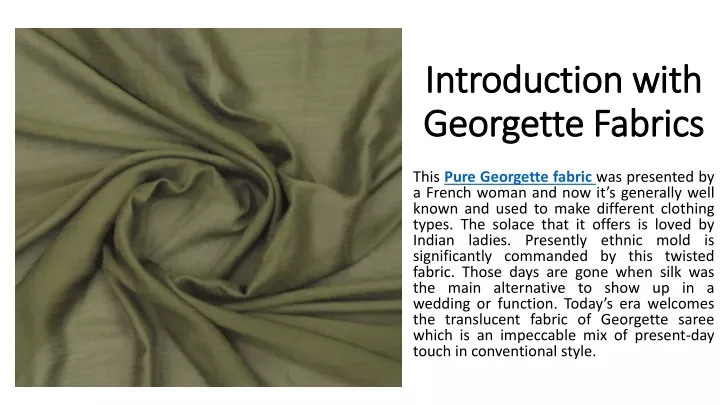 introduction with georgette fabrics