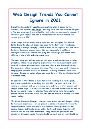 web design trends you cannot ignore in 2021