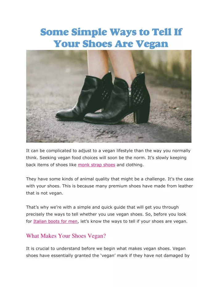 some simple ways to tell if your shoes are vegan