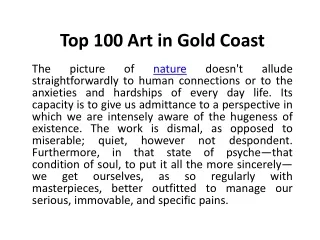 top 100 art in gold coast