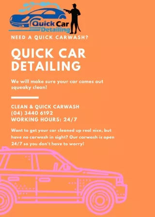 Quick Car Detailing | For Affordable Car Wash