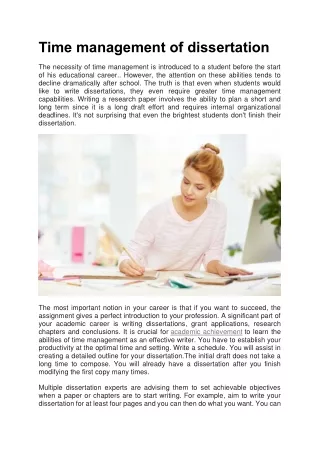 Time management of dissertation