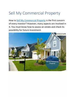 Sell My Commercial Property