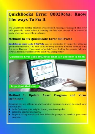 quickbooks error 80029c4a know the ways to fix it