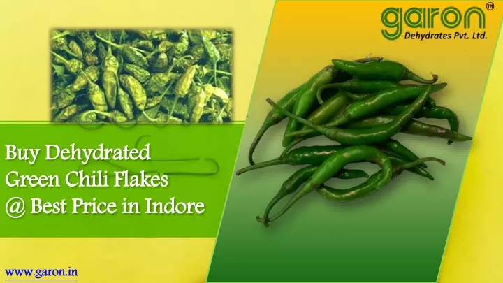 buy dehydrated green chili flakes @ best price in indore