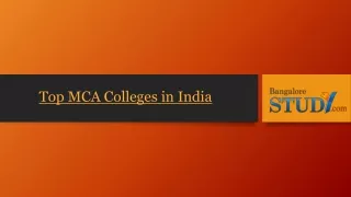 Top MCA Colleges in Bangalore