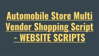 automobile store multi vendor shopping script website scripts
