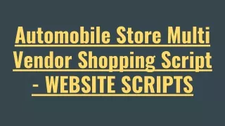 automobile store multi vendor shopping script